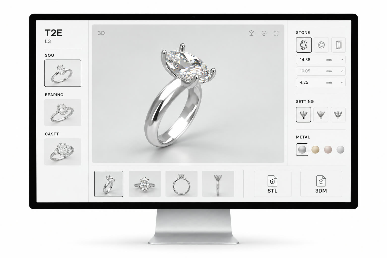 Generated L3 enterprise concept showing brand references and production-file outputs on a desktop display